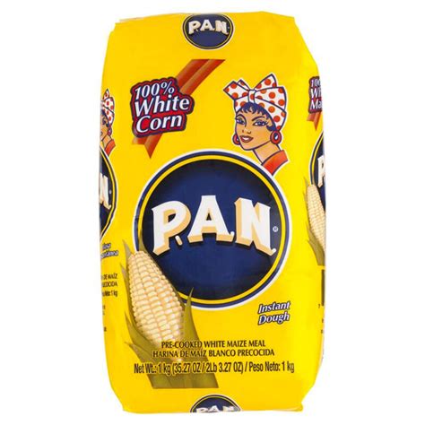 Harina PAN Masa White 1kg. A corn flour from South America which is used to make the maize flour dough also known as "masa de arepa" or "masarepa". This in turn is used for making arepas, pupusas, empanadas, hallacas, bollos and more. Corn meal, cornmeal. A boiled pre-cooked maize flour which makes an insant dough.